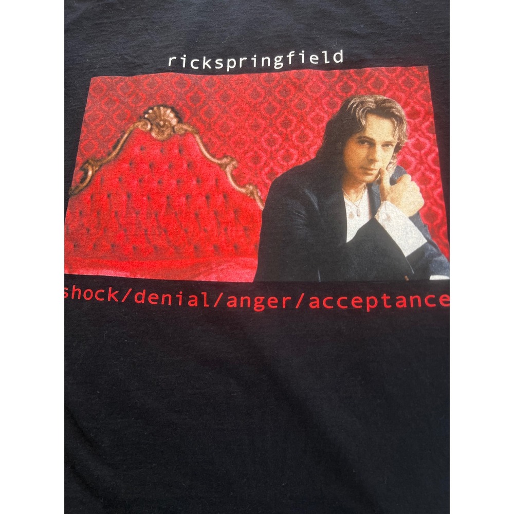 Rick Springfield 2004 Shock Denial Anger Acceptance Tour Shirt Black Large L